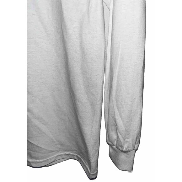 S Jeffrey start white graphic t-shirt snow flake 100%cotton long sleeve - Picture 3 of 6